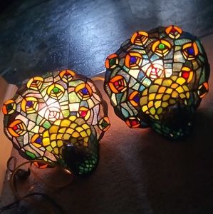 Vintage peacock lamps